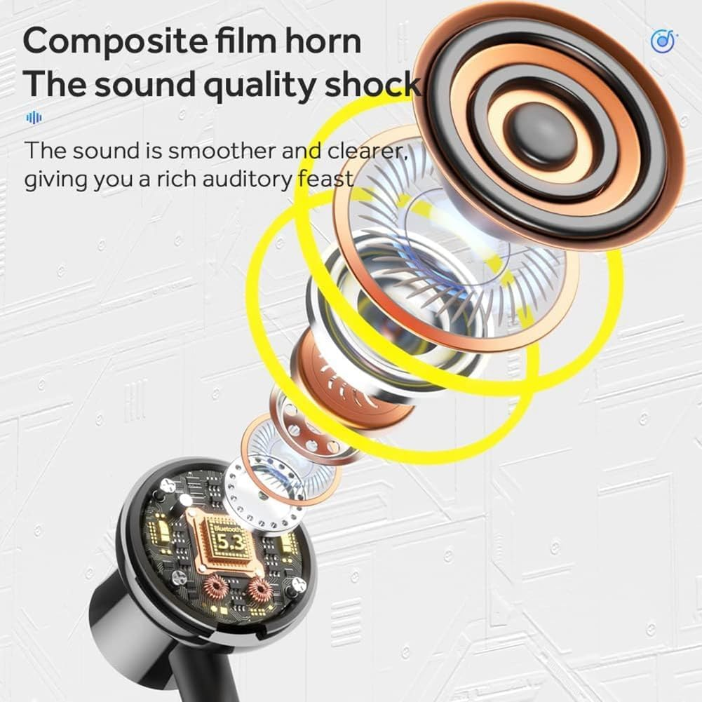 Xelea Y10 Wireless Neckband Earphones with Microphone In-Ear Sports Earphones Long Battery Life Noise Reduction image number 5