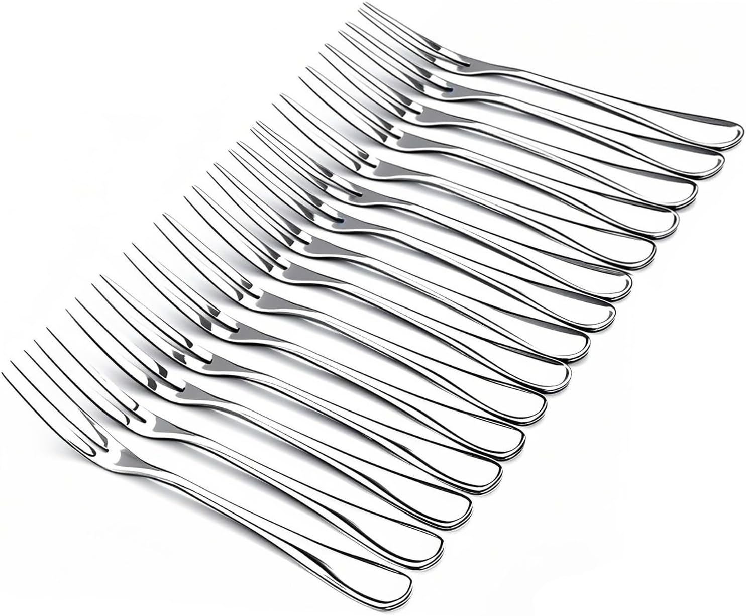 Crab Stainless Steel Forks,Escargot Forks 2 Prong Tasting Appetizer Forks Portable Cocktail Salad Fruit Forks for Party Travel, 5 Inches (15Pcs)