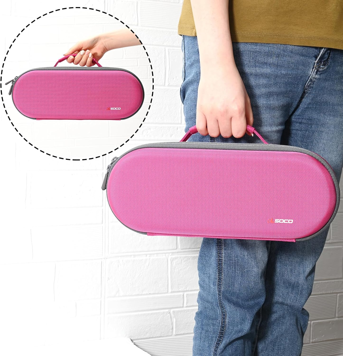 RLSOCO Travel Case for Dyson Supersonic Hair Dryer, Fits for Dyson Supersonic Origin/Nural Intelligent, Lightweight and Compact Design - Pink (Case Only) - Pink image number 4