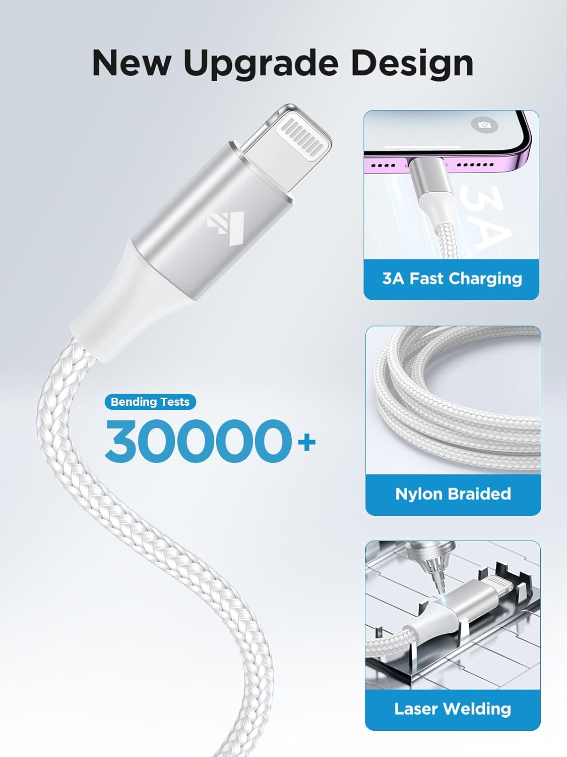 Aioneus USB C to Lightning Cable 0.3M 2Pack, [Apple Mfi Certified] Iphone Charger Cable Power Delivery Type C Iphone Cable Short Fast Charging Cord for Iphone 14 13 12 11 Pro Max Mini XS XR X 8 7,Ipad