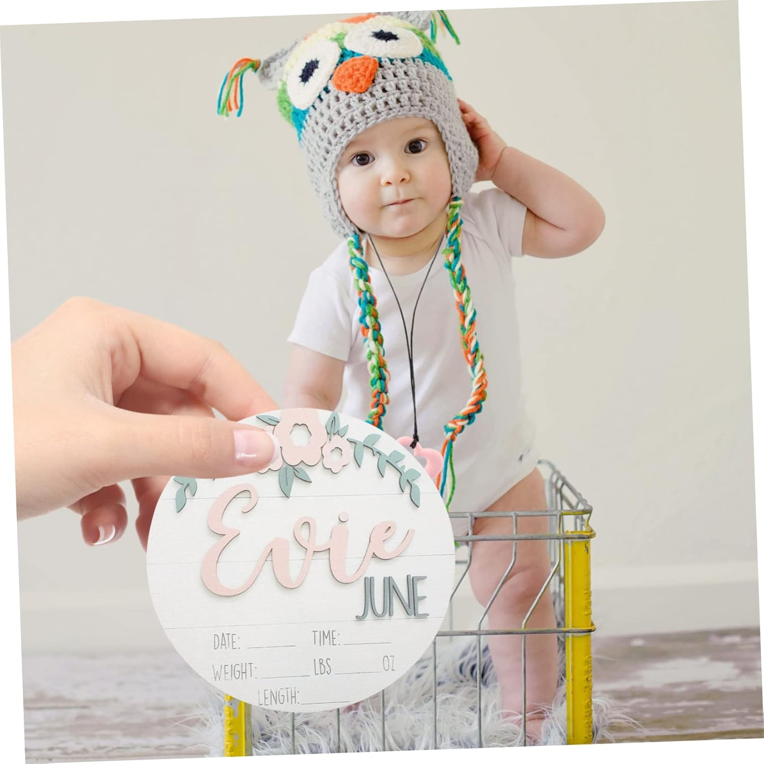 2Pcs Birth Announcement Sign for Newborn Milestone Photos Shower Prop Star Design