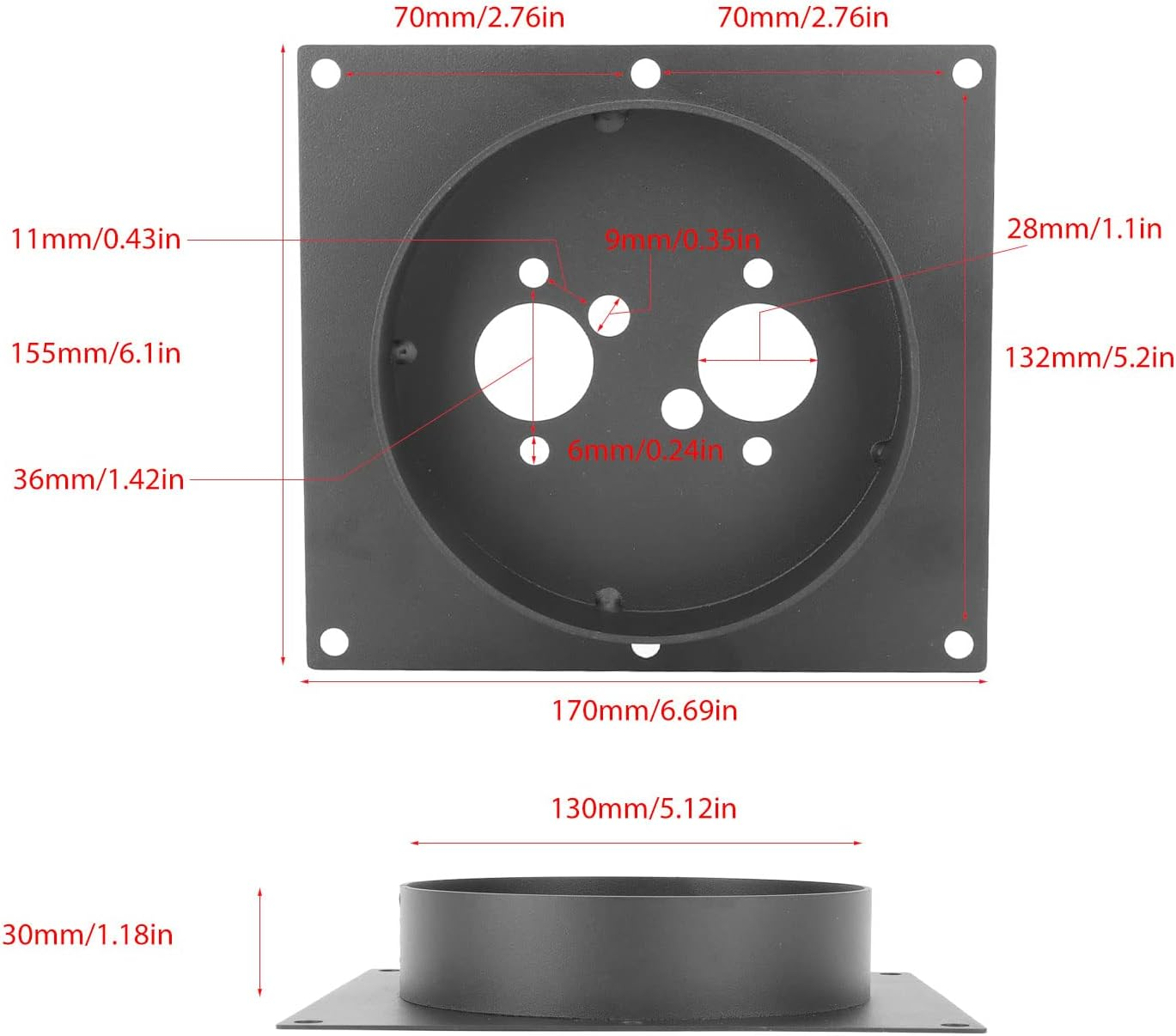 Floor Turret Bracket, Stainless Steel Floor Mount Plate Turret Bracket, Compatible with Eberspacher Airtronic D2 Heater, Webasto Heater, Propex Heaters, Air Parking Heater image number 3