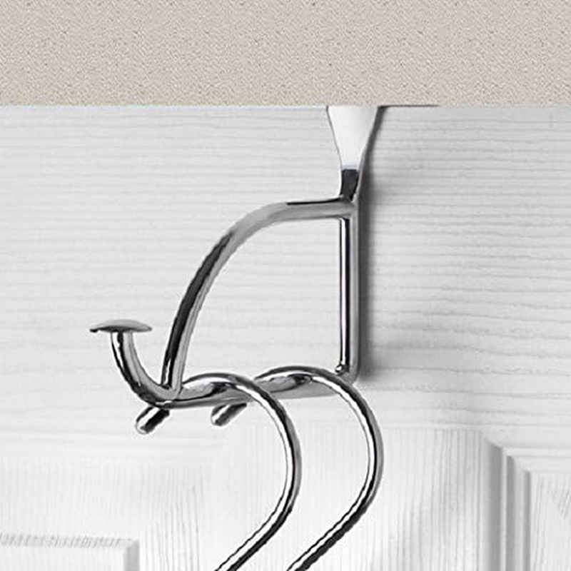 Spectrum Diversified Designs Hanger Holder & Hook, Extender Over-The-Door Closet, Bedroom & Laundry Room, Hanging Clothes Drying Rack, Chrome image number 2
