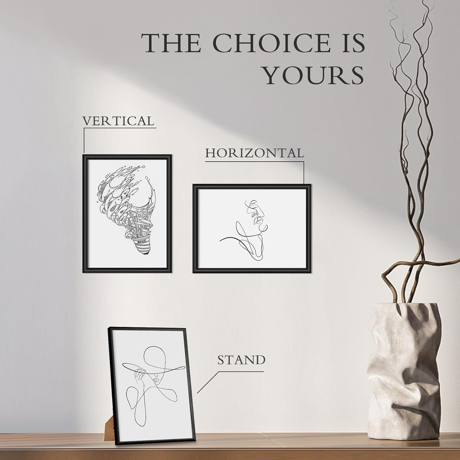 Picture Frame, Aluminium Photo Frame, Classic Minimalist Certificate Frame with Plexiglass, for Wall Mounting and Home Decoration image number 4