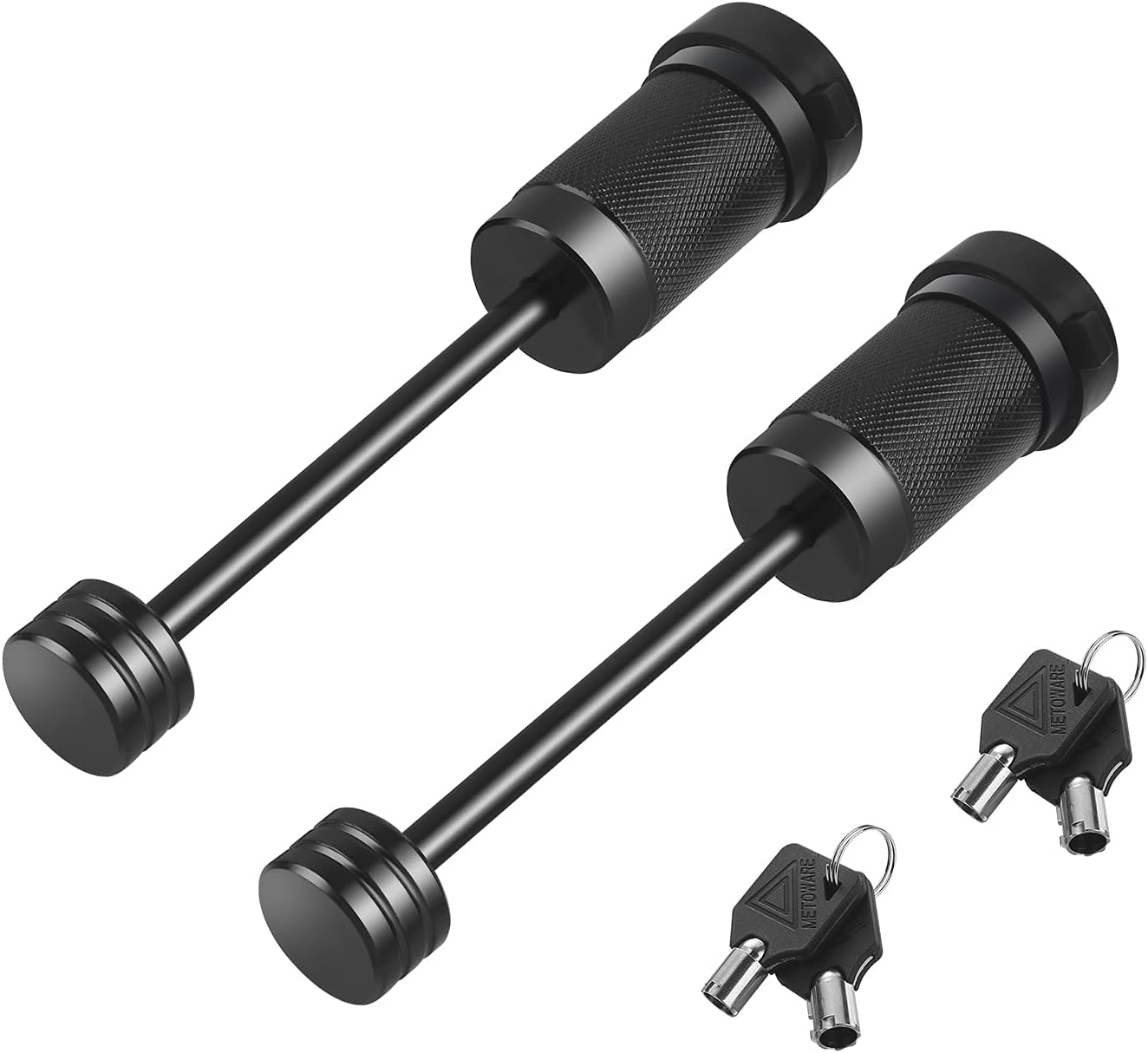 METOWARE Trailer Tongue Coupler Lock 1/4" Dia, 3-1/2" Span, Trailer Hitch Lock for Latch-Type Coupler, Black Trailer Pin Lock for Towing Trailer RV Car Boat Truck (2 Pack) image number 5