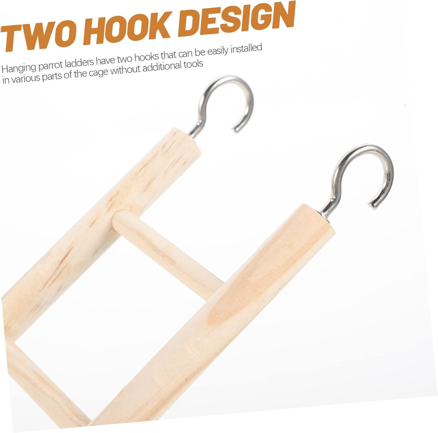 Ibasenice Wooden Parrot Ladder for Cage Hanging and Climbing 14.8 Inch Bird Toy Multiple Steps for Budgerigar and Cockatiel Play image number 3