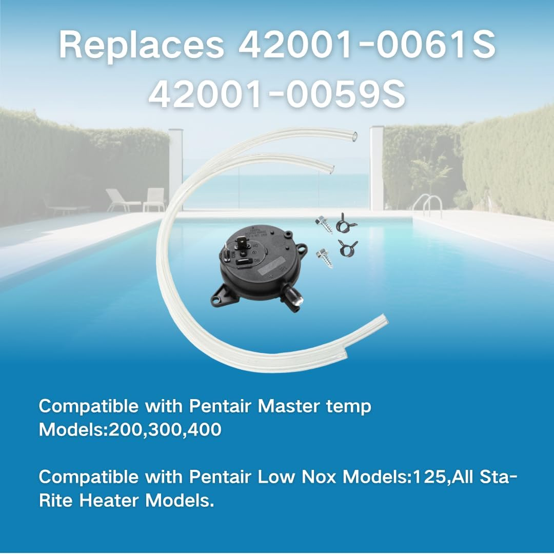 ROHOPE Air Flow Switch 42001-0061S for Pentair Mastertemp 400, 125 & Sta-Rite Max-E-Therm Pool and Spa Water Heaters&ndash; Ideal for Swimming Pools & Spas image number 6