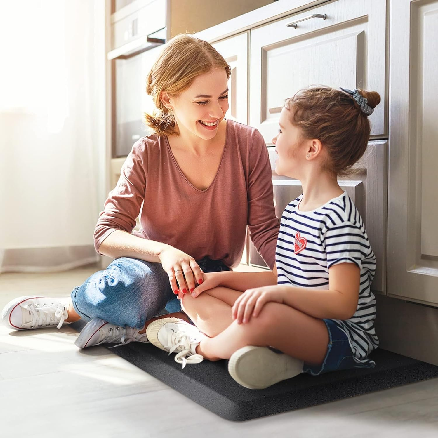 YUTA Kitchen Mat Cushioned anti Comfor Mat Fatigue Rug Waterproof, Non Slip, Standing and Comfort Desk/Floor Mats for House Sink Office, 44X120X1.2Cm Black image number 3