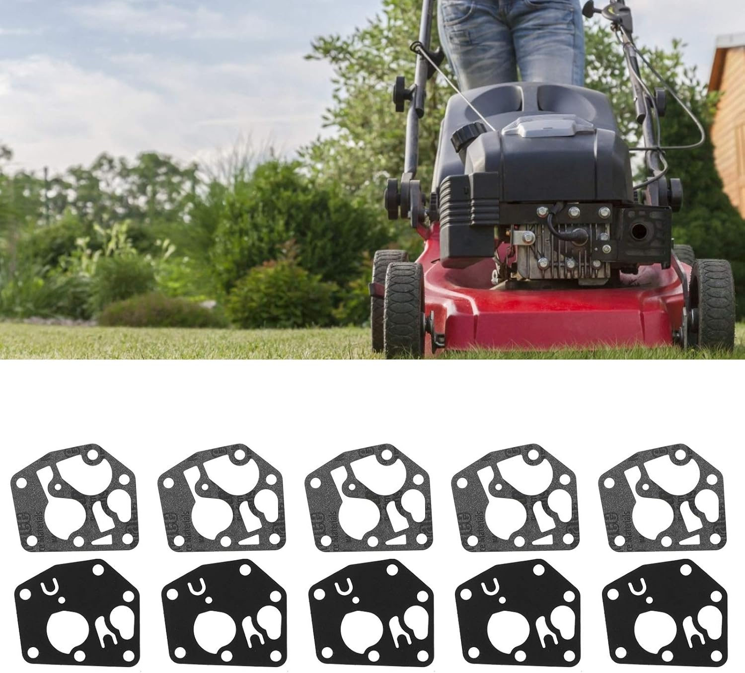 10Set Rubber Cloth Carburetor Diaphragm, Replacement Carburetor Parts, Wear Resistant Accessories for Industrial image number 4