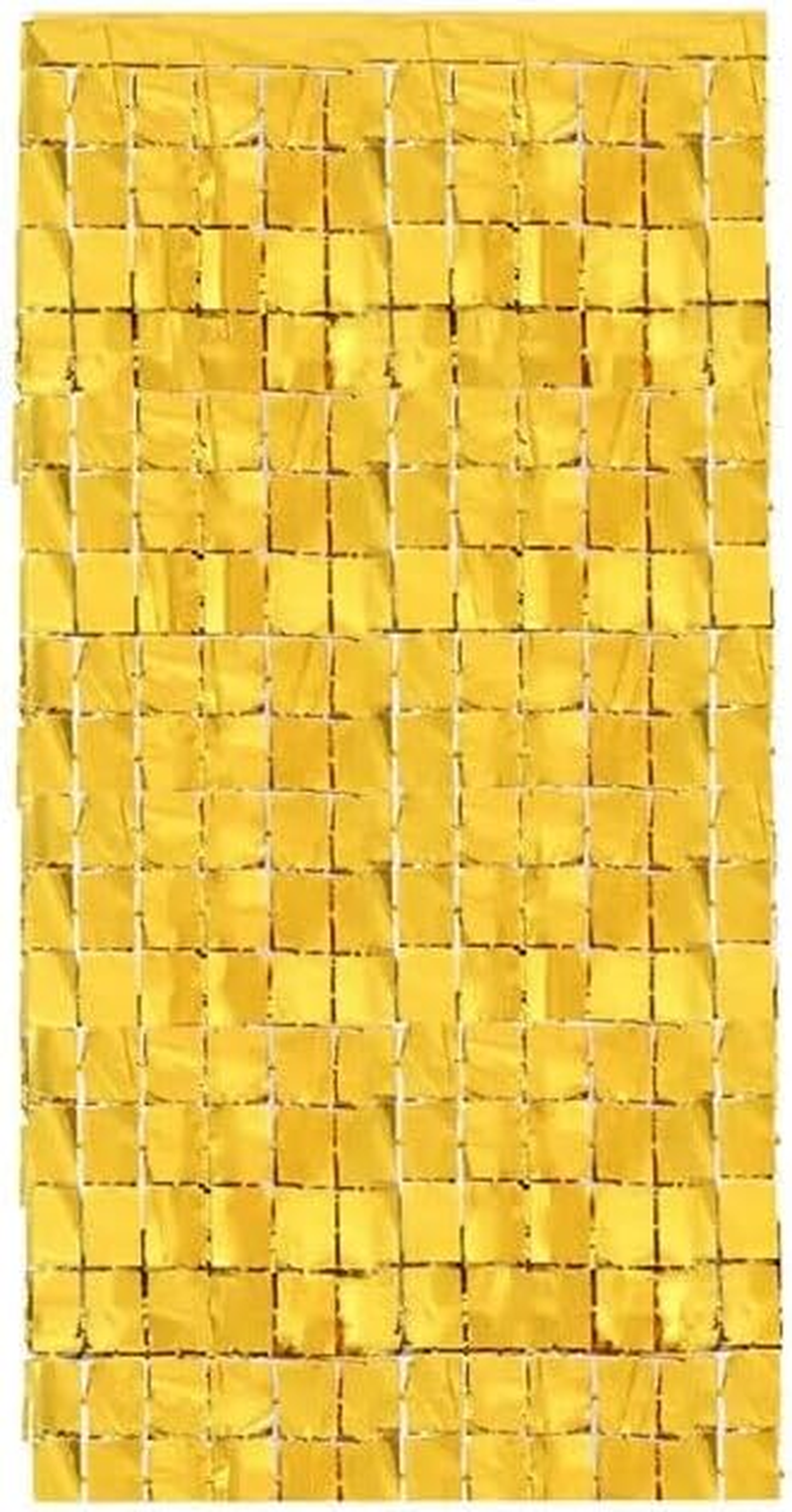 AIMALL Rectangle Tinsel Curtain Shimmer Wall Backdrop 2M Length Party Decoration Sequin，Elegant Rectangle Tinsel Curtain, Perfect for Decorations