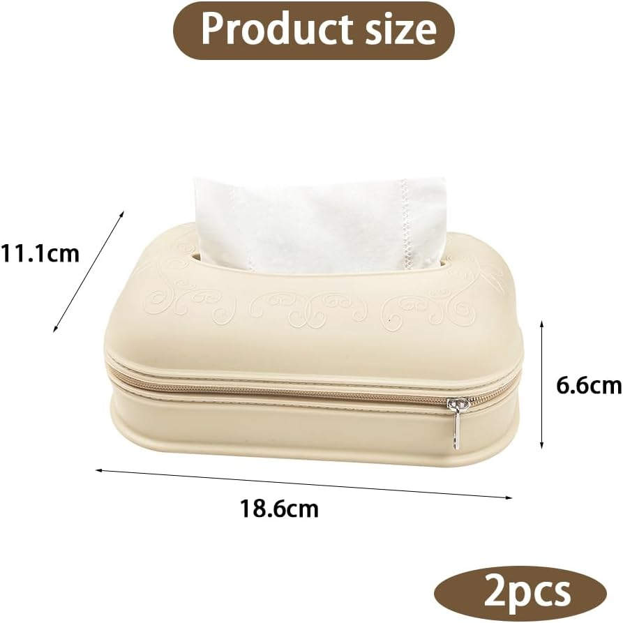 2 Pack Silicone Tissue Box Holder &ndash; Crafted from High Elastic Food-Grade Materials, Perfect for Easy Use and Home Decoration image number 5