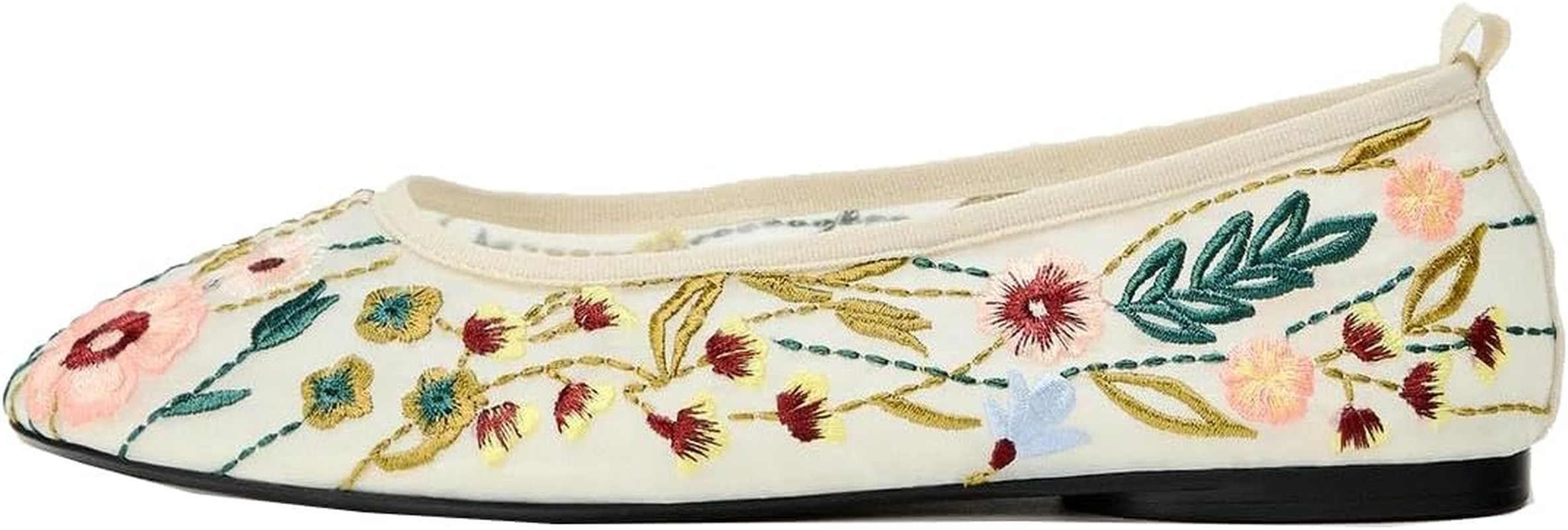ATBELL Women'S Mesh Ballet Flats Embroidered Floral Mary Jane Flats Casual Comfortable round Toe Ballerina Shoes image number 2