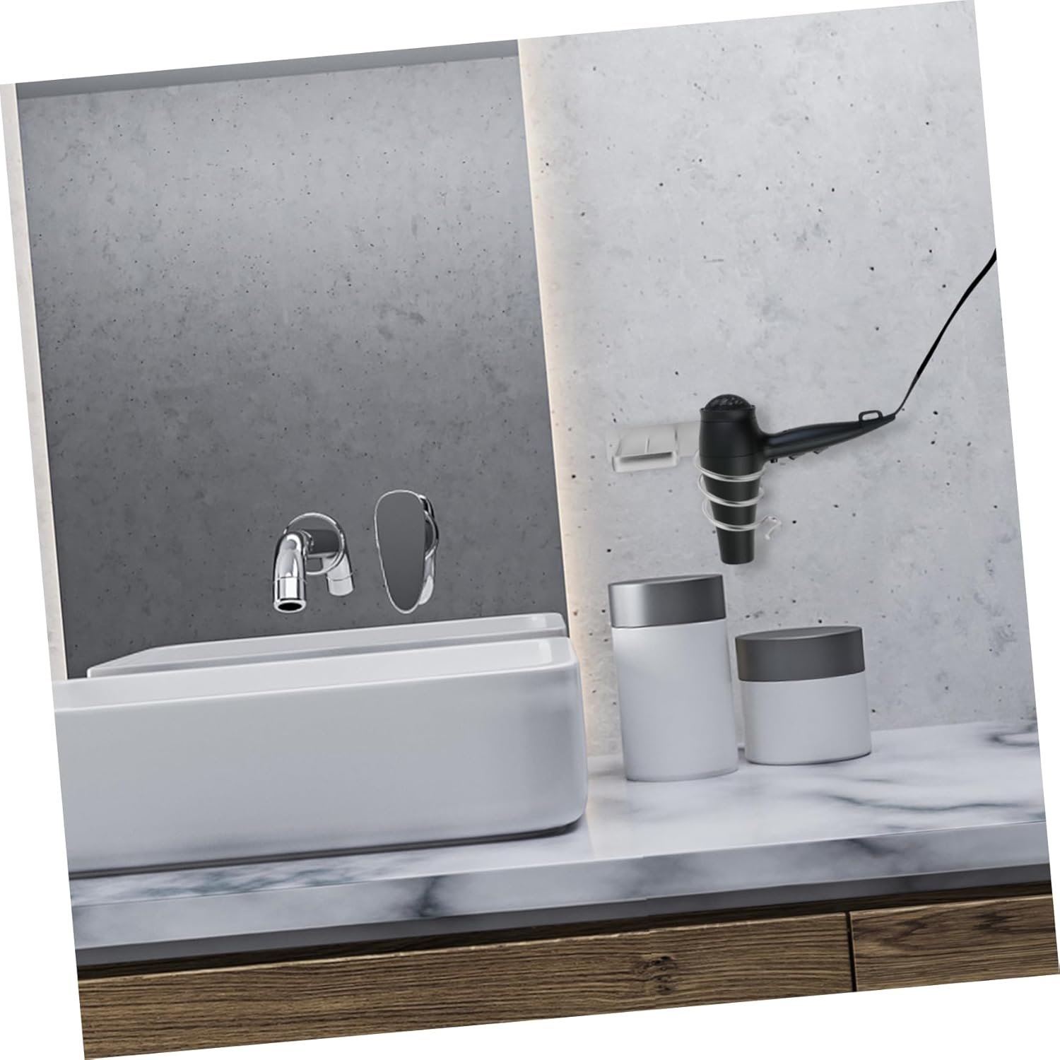 Beavorty Hooded Dryer Holder Wall-Mounted Hair Dryer Bracket Material Elegant Design