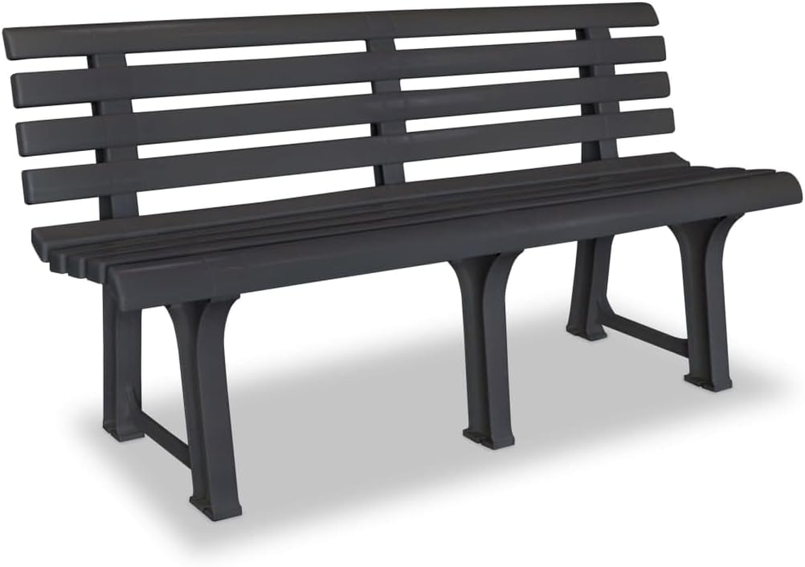 'Vidaxl Sturdy Plastic Garden Bench in Anthracite - Weather Resistant and Easy to Assemble - Perfect for Patios or Garden Spaces image number 5