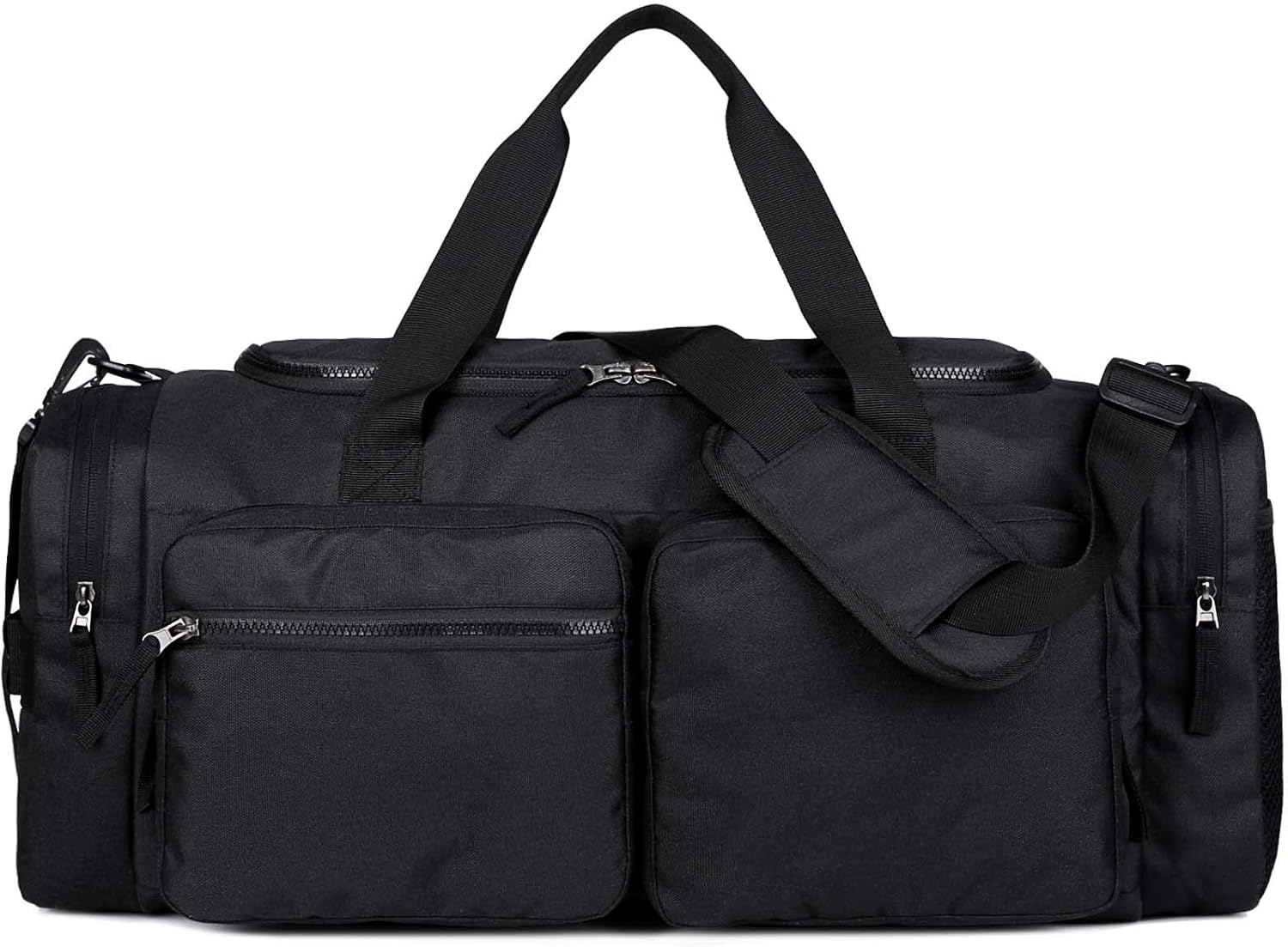 Duffle Bag for Men Women 40L Waterproof Sports Duffels Bags Travel Gym Bag with Shoe Compartment,Wet Pocket Large Weekender Overnight Bag Hospital Holdalls,Black