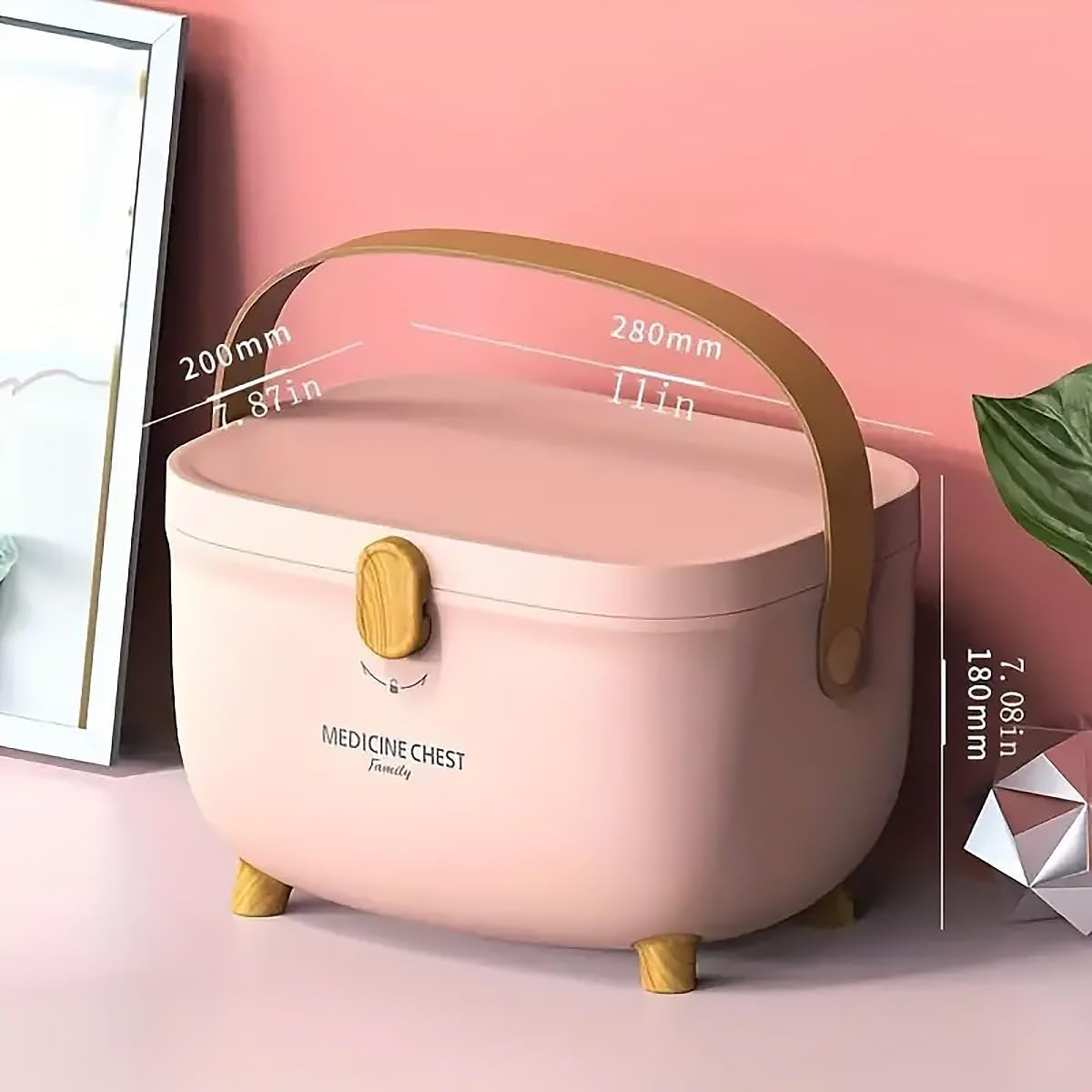 AIMALL Double-Layer Family Medicine Storage Box, Durable Plastic Household Organizer, 11X7.87X7.09 Inches, Rotatable Lock, Three Colors image number 6