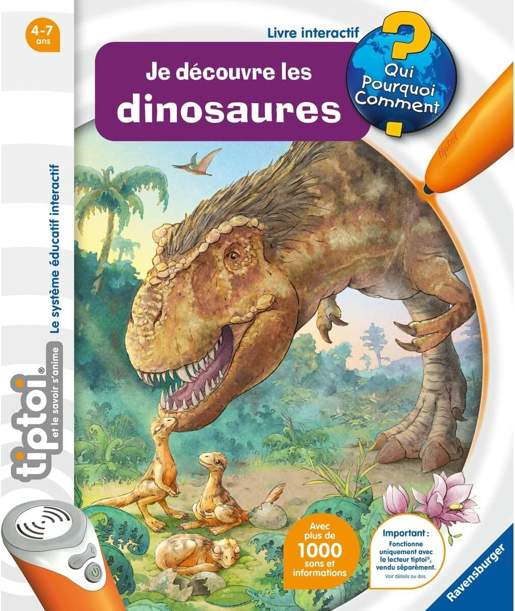 Ravensburger - Tiptoi&reg; &ndash; Interactive Book &ndash; I Discover the Dinosaurs &ndash; Electronic Educational Game without Screen &ndash; from 4 Years &ndash; French Version &ndash; 00145 image number 2