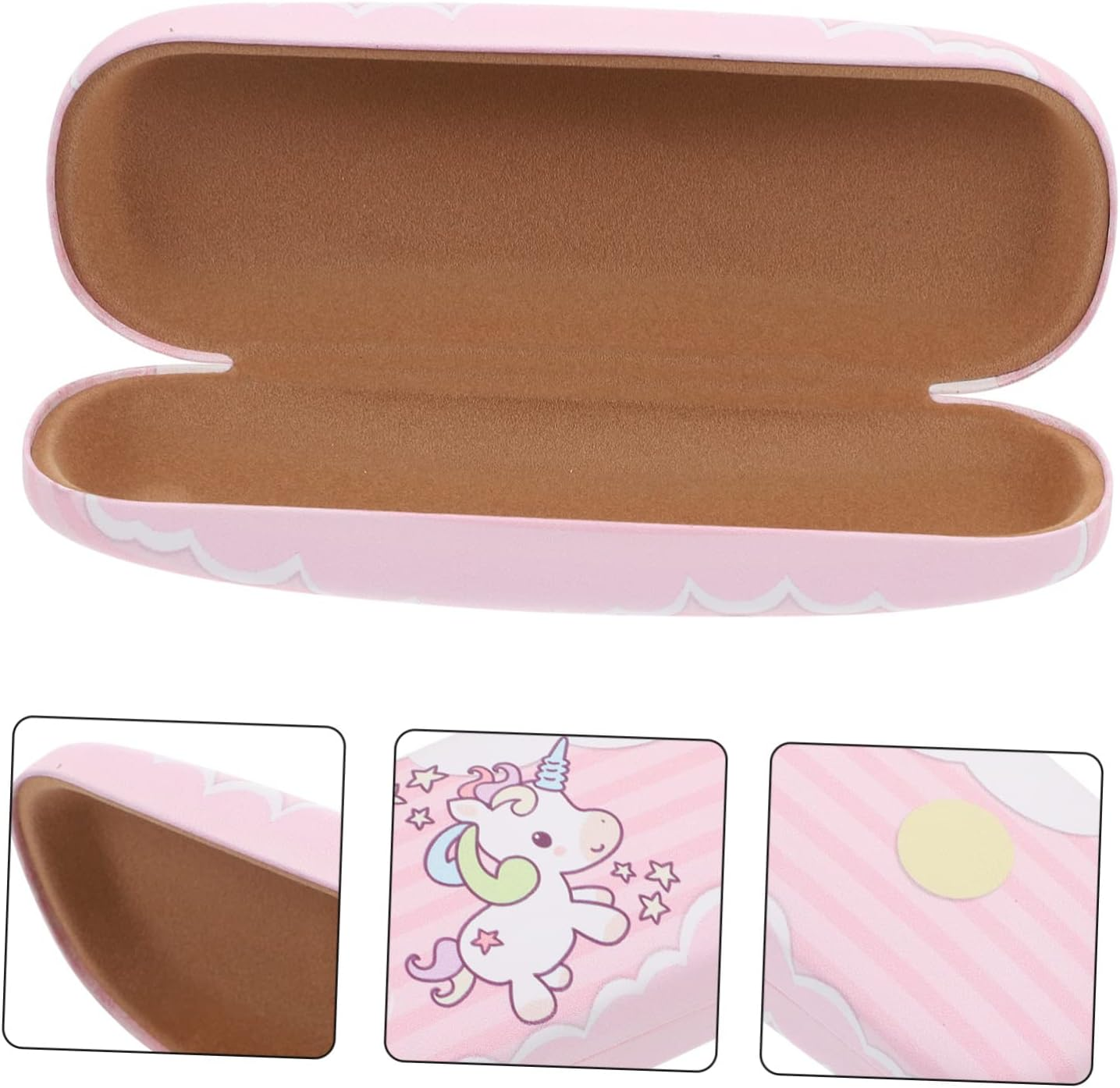 Healeved Glasses Case Glasswear Drinking Glasses Teen Girl Sunglasses Leather Sunglass Case Leather Sunglasses Case Large Glasses Case Eye Glass Carry Case Portable Glasses Case Fold Pu - Blue image number 7