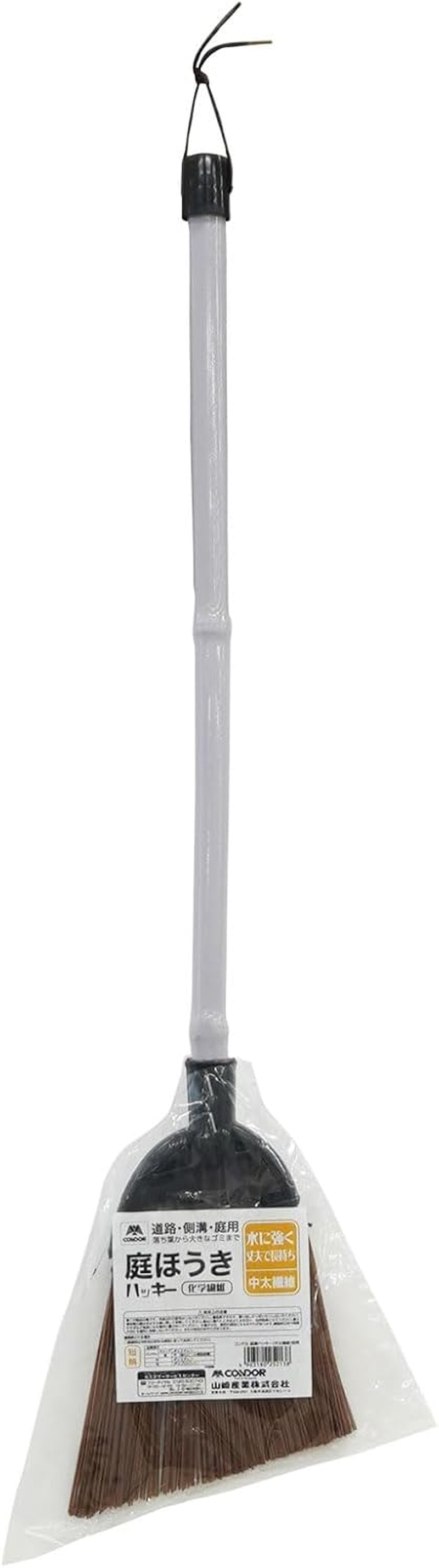 Yamazaki Sangyo 252138 Broom with Short Handle, Unique Fiber, Medium-Thick Fiber, Synthetic Fiber, Polypropylene, Water Resistant, Durable, Easy to Sweep, Diagonal Cut, Hacky, for Roads, Gutters And image number 2