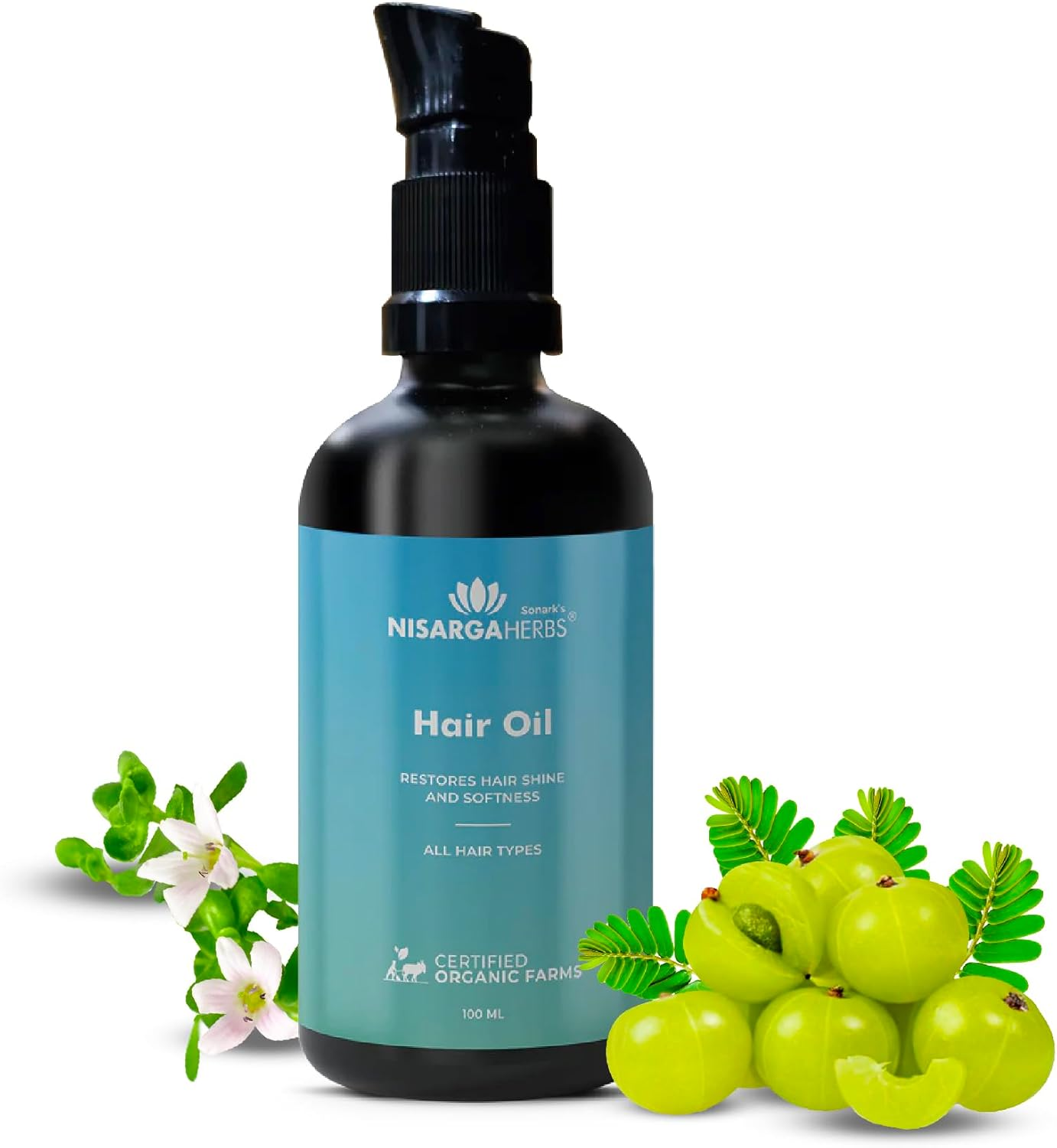 SONARK'S NISARGAHERBS Nisarga Herbs Hair Oil, Restores Hair Shine & Softness, 100 Ml image number 2