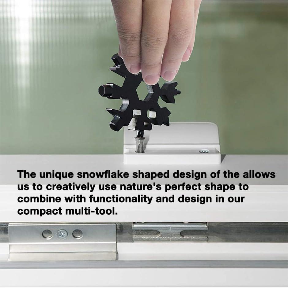 18 in 1 Stainless Multi-Tool Snowflake Keychain Wrench Screwdriver Bottle Opener (Rainbow) image number 4