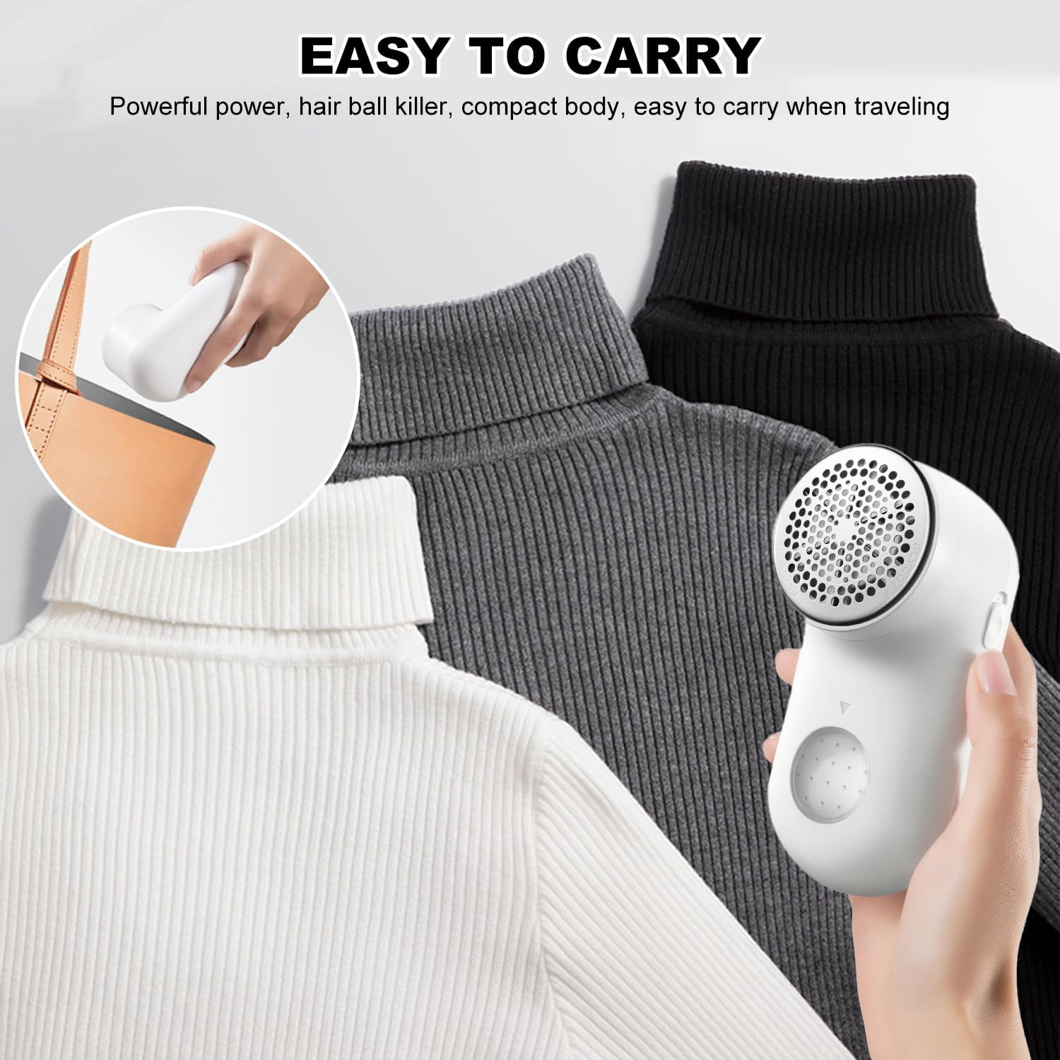 Electric Lint Remover, Fabric Shaver,Portable Lint Sweater Shaver,Usb Charging Fabric Shaver,Cordless Sweater Shaver for Clothes and Furniture(3 Blades Included) image number 2