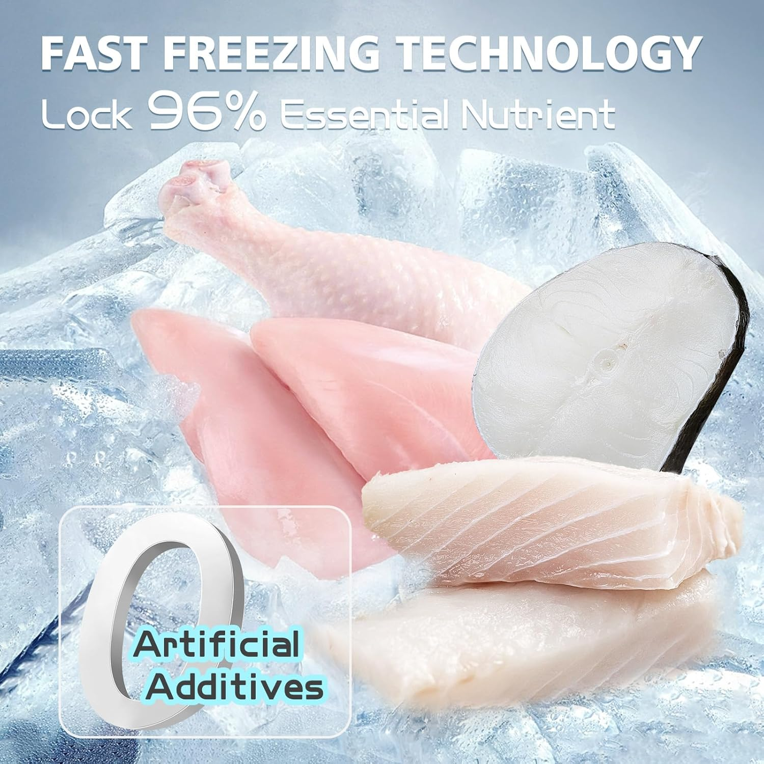 Freeze Dried Chicken Cod Pet Treats, High Protein Pet Food for Dogs Cats, Healthy Limited Ingredient Chicken Cod Fish Cube image number 5