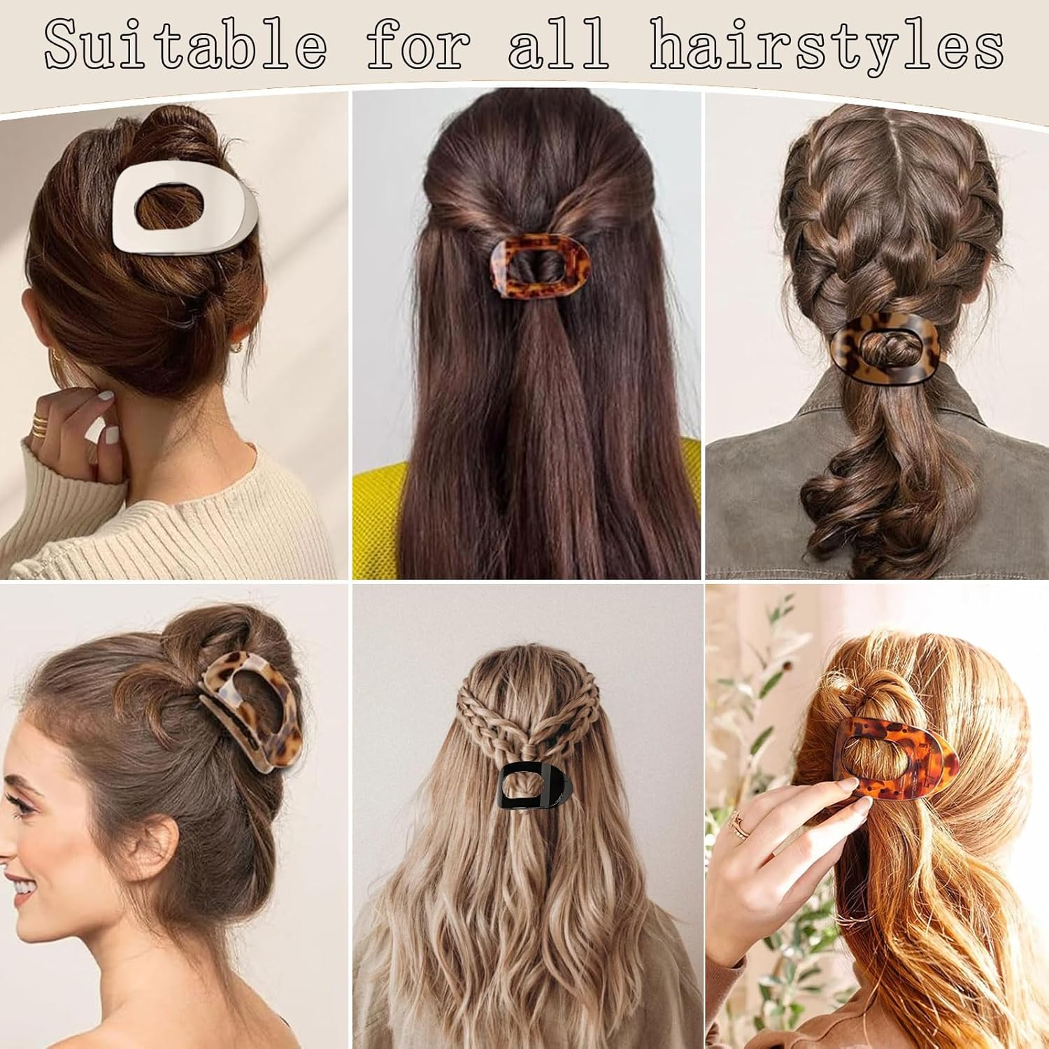 4-Pack of Flat Hair Clips for Women, Strong Fixation, Suitable for Women and Girls, Suitable for Thin and Thick Hair, Daily Use, Curved Design Hair Clips for Lying down and Driving image number 4