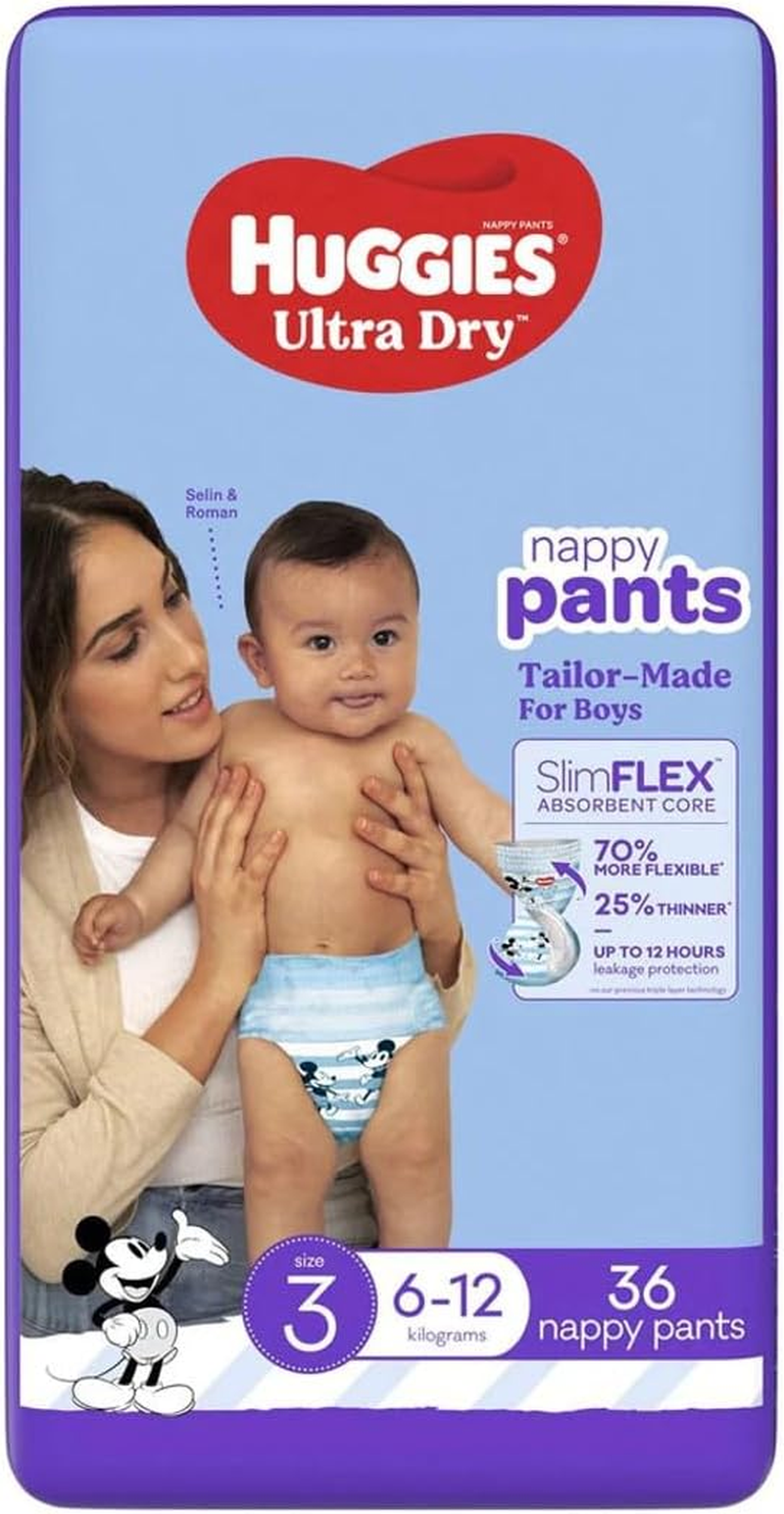 Huggies Ultra Dry Disposable Boys Nappy Pants 36-Pieces Pack, Size 3 image number 1