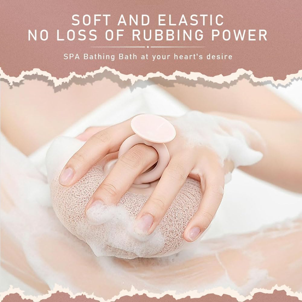 Upgrade 2-In-1 Sunflower Bath Ball, Super Soft Sunflower Suction Cup Bath Ball, 2-In-1 Exfoliating Bath Sponge Cleaning Brush with Suction Cup, Shower Sponges for Women Men (Beige+Blue) image number 5