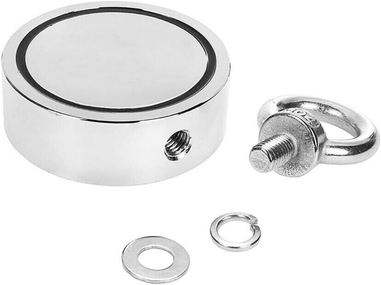 Leona Co Ultra Strong Salvage Magnet, Magnetic Salvage 200KG Super Strong Pull Ring Deep Sea Hunting Recovery Magnet Fishing with 10M Rope image number 3