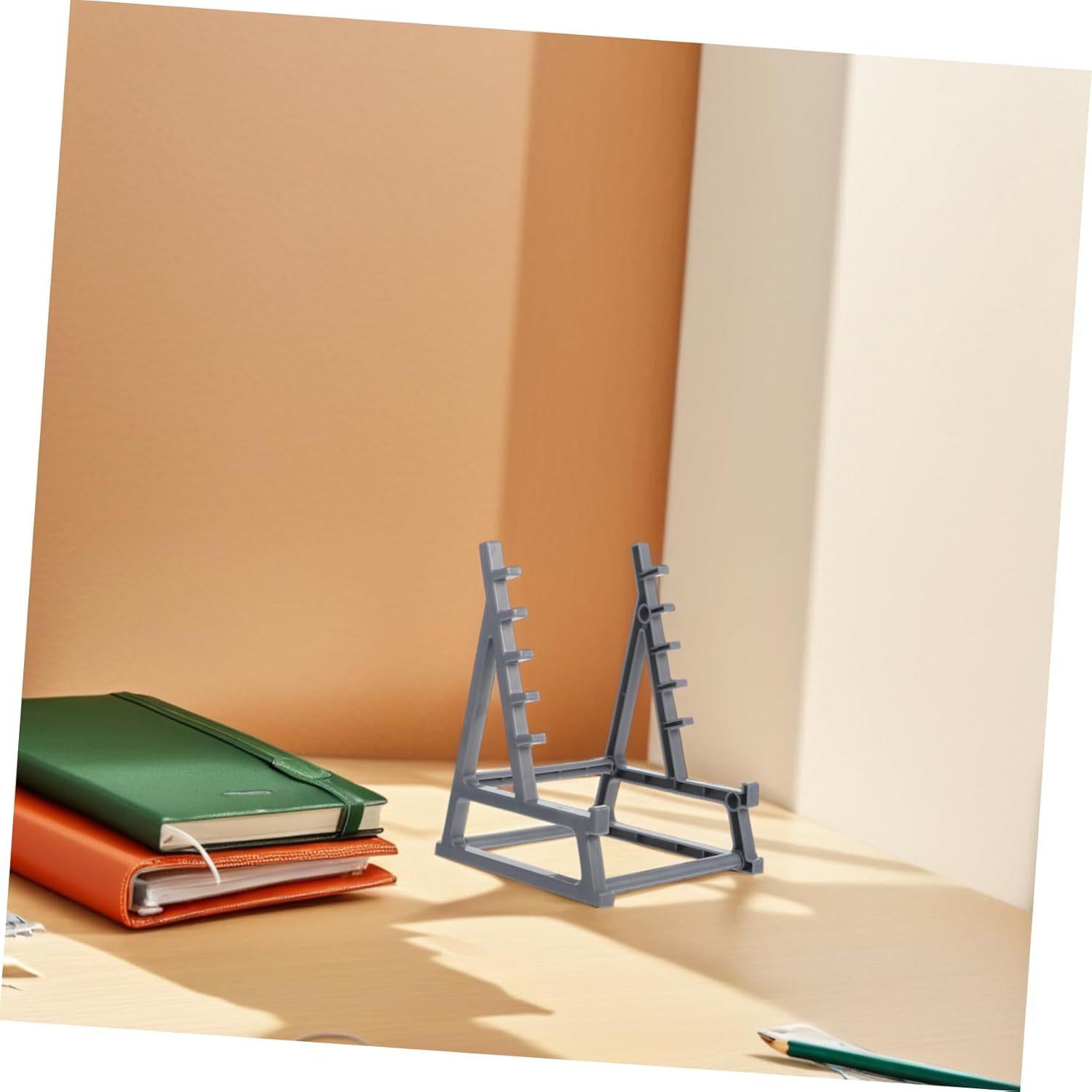 FOYTOKI Barbell Pen Holder for Office Desk Decor for Men Dumbbell Rack Bar Holder for Weightlifting Gym Decor Barbell Socket Dumbbell Storage Rack Gym Accessories Desk Accessories image number 4