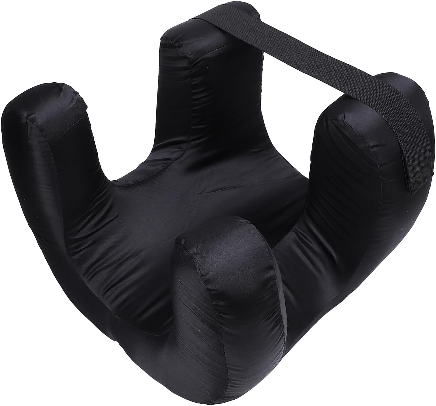 Face Pillow, Silk Fabric Memory Foam Soft Cushioning, Ergonomic Beauty Pillow for Back Sleep, anti Wrinkle Pillow, Back Sleep Training Pillow (Black) image number 1