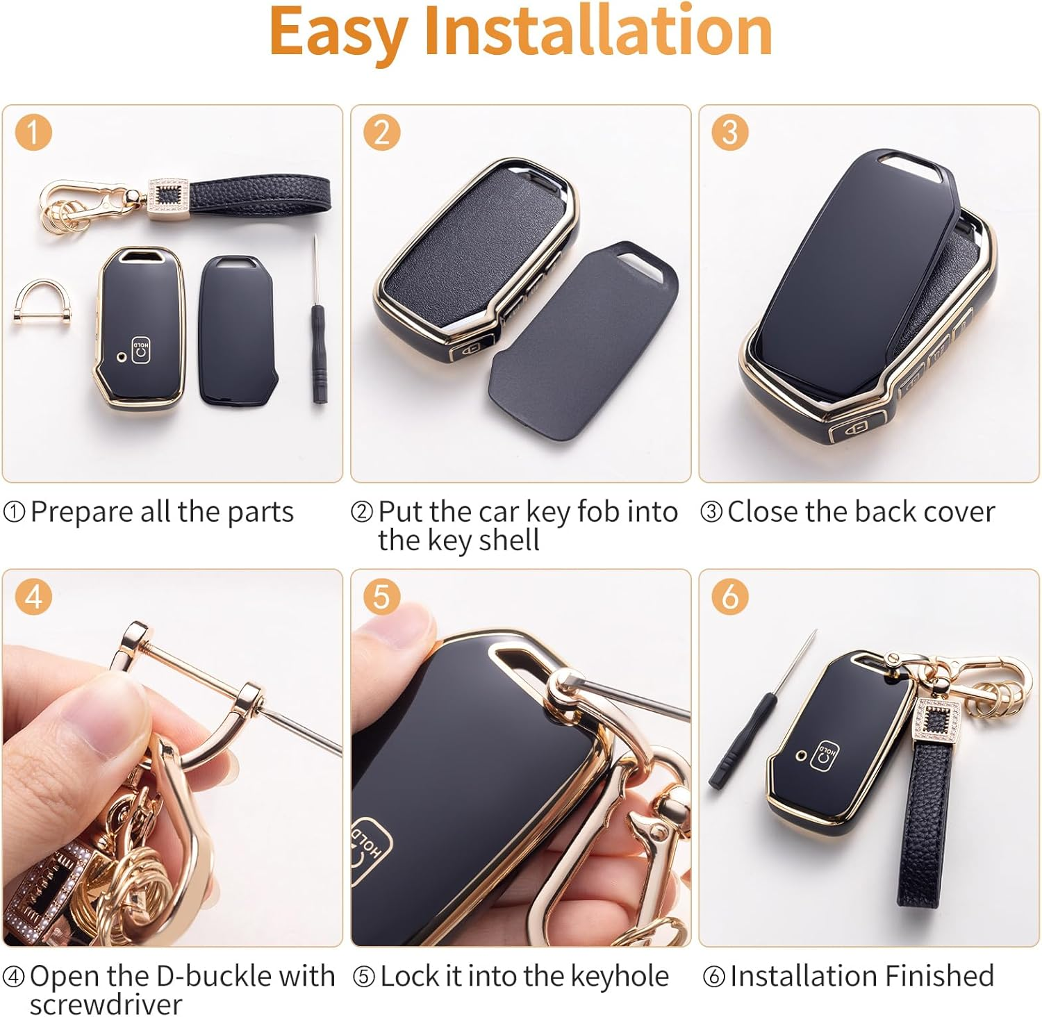 CACARLIKE for BMW Key Fob Cover with Leather Lanyard, Car Key Fob Case Compatible with BMW 2 5 6 7 Seriesx1 X2 X3 X5 X6 Smart Key Protector Holder
