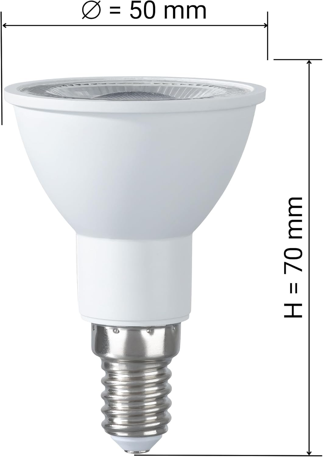 SEBSON Pack of 10 E14 LED Light Bulb 2.5 W 450 Lm - Energy Efficiency Class A, Replaces 50 W Halogen - E14 90&deg; 230 V Diameter 50 X 70 Mm image number 3