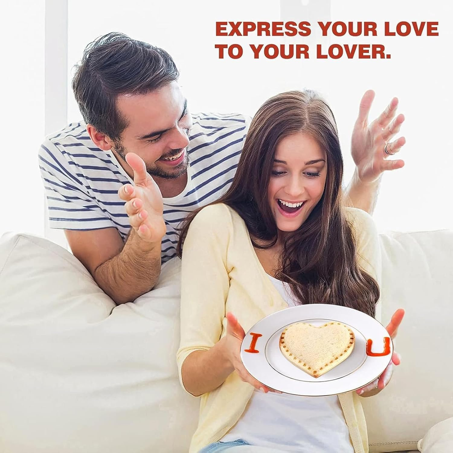 JMFCDA Sandwich Cutter and Sealer,Set of 4 Bread Sandwich Decruster Pancake Maker DIY Cookie Cutters for Bento Box,Round Heart Dinosaur Square Shapes Sandwich Decruster Press Mold image number 4