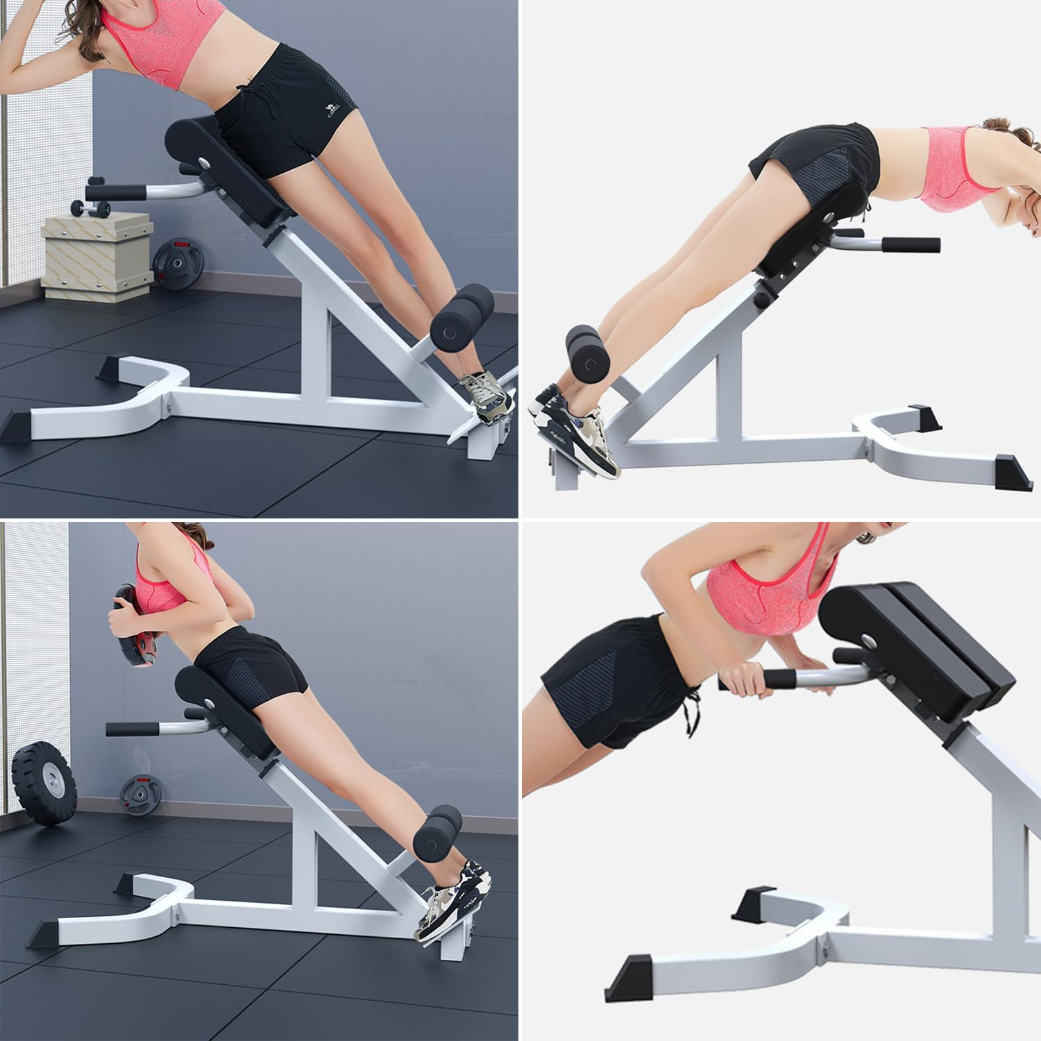 Multifunction Roman Chair Back Extension Machine Height Adjustable Hyperextension Bench Abdominal Exercise Leg Strength Trainer for Home Gym Max Capacity 330 Pounds image number 5