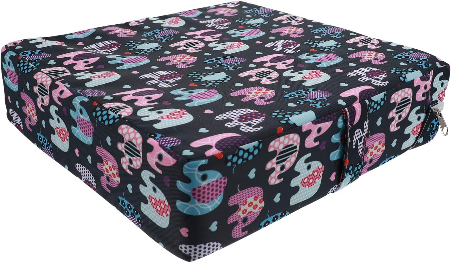 Jojofuny Toddler Booster Seat Cushion Elephant Pattern Baby Dining Chair Heightening Cushion Square Seat Pad Highchair Washable Chair Pad with Strap for Toddlers Kids Infant image number 2