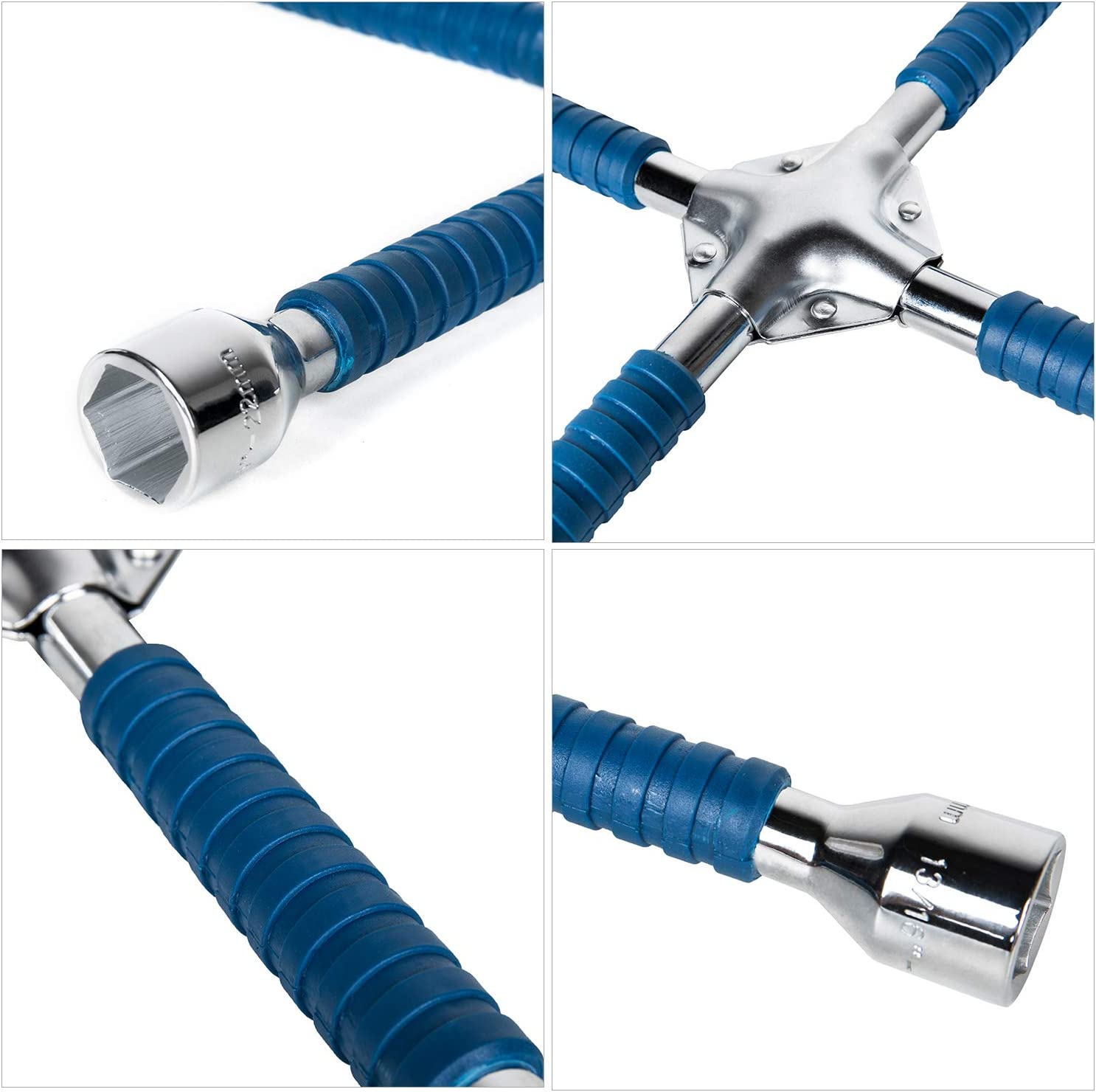 ETERNA Professional 18" Four Way Lug Wrench, Car Wheel Lug Nut Cross Wrench, Universal Heavy Duty Socket Spanner,Carbon Steel Car Tire Repair Tool - 14" Four Way Lug Wrench-New image number 3