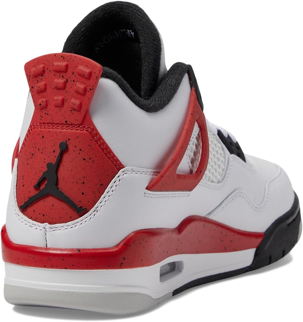 Jordan Boy'S Air 4 Retro (Big Kid) White/Fire Red/Black/Neutral Grey 5.5 Big Kid M image number 5