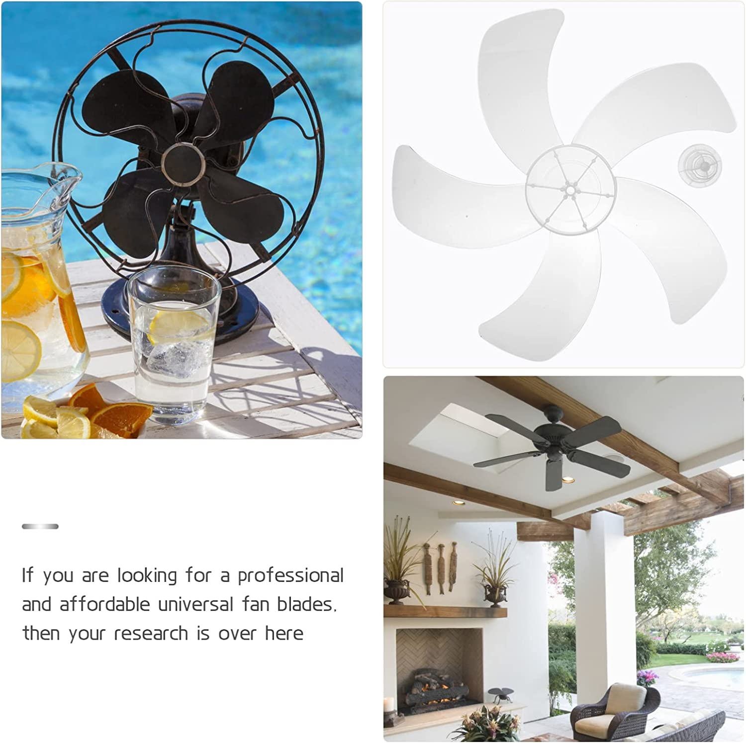 Universal Plastic 5 Leaves Fan Blade 16 Inch Replacement Fan Blades Electric Fan Leaves Standing Fan Table Fanner General Accessories image number 5