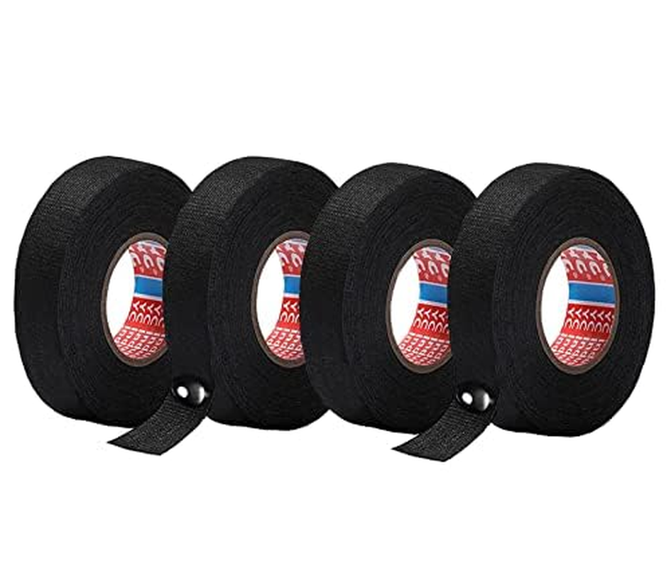 Limcryspp 4 Rolls of 19Mm X 15M Flame Retardant Car Tape, Black, High Temperature Resistant Cloth Strap, Wire Harness Weaving Tape image number 2