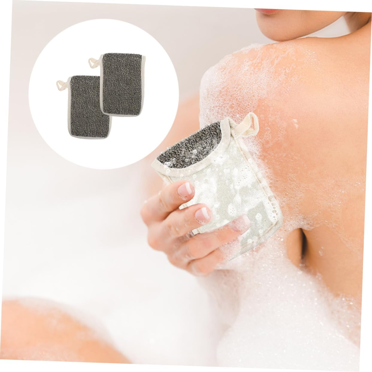 Minkissy 2Pcs Black Linen Soap Soap Foaming Soap Exfoliating Pouch Soap Scrubber Soap Pouch Soap Soap Saver Net Soap Pouch the Flax Exfoliating Soap