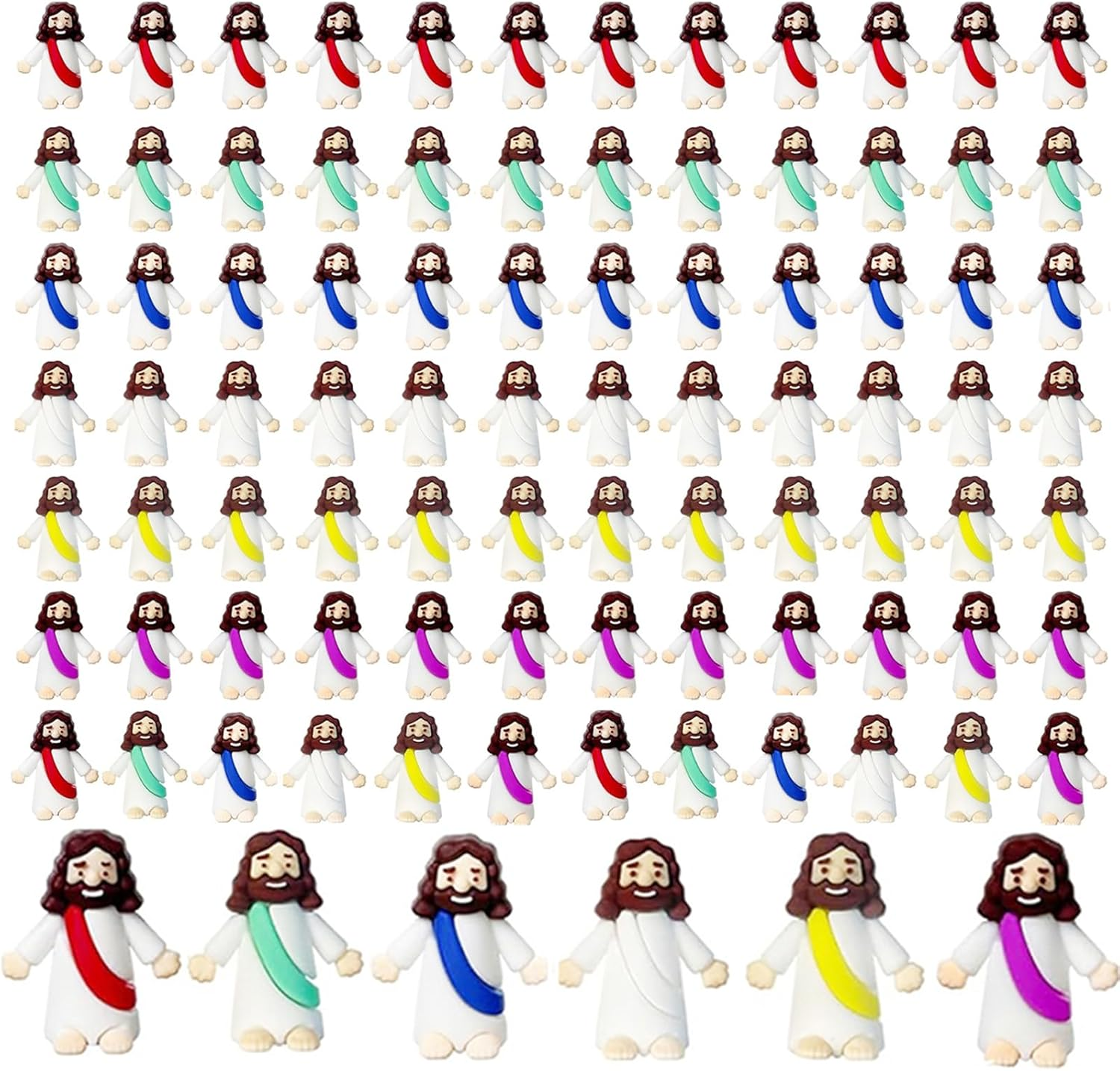 AKFAHOIF Mini Jesus Figurine, Set of 30Pcs Action Figures Little Jesus Figures, Tiny Jesus Figures to Hide and Seek Religious Gifts for Easter Egg Stuffers (Mix,30)