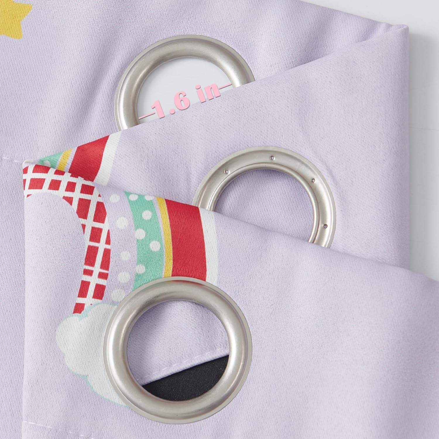 Vangao Boho Girls Blackout Curtains Purple for Kids Room 84 Inch Length, Rainbow Window Drapes for Living Room Nursery Thermal Grommet Insulated Room Darkening Curtains Bedroom, 2 Panels image number 1