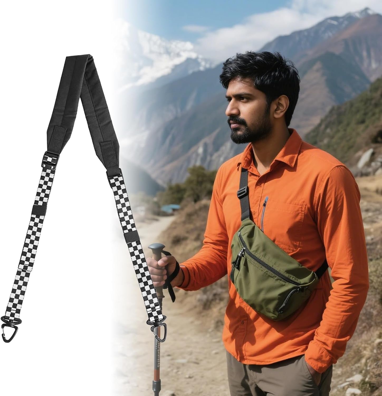 Bvizyelck Shoulder Strap | Adjustable Padded Shoulder Strap - Heavy Duty Replacement Belt with Metal Hook for Moving Travel Beach Camping Travel Canvas Laptop Backpack image number 1