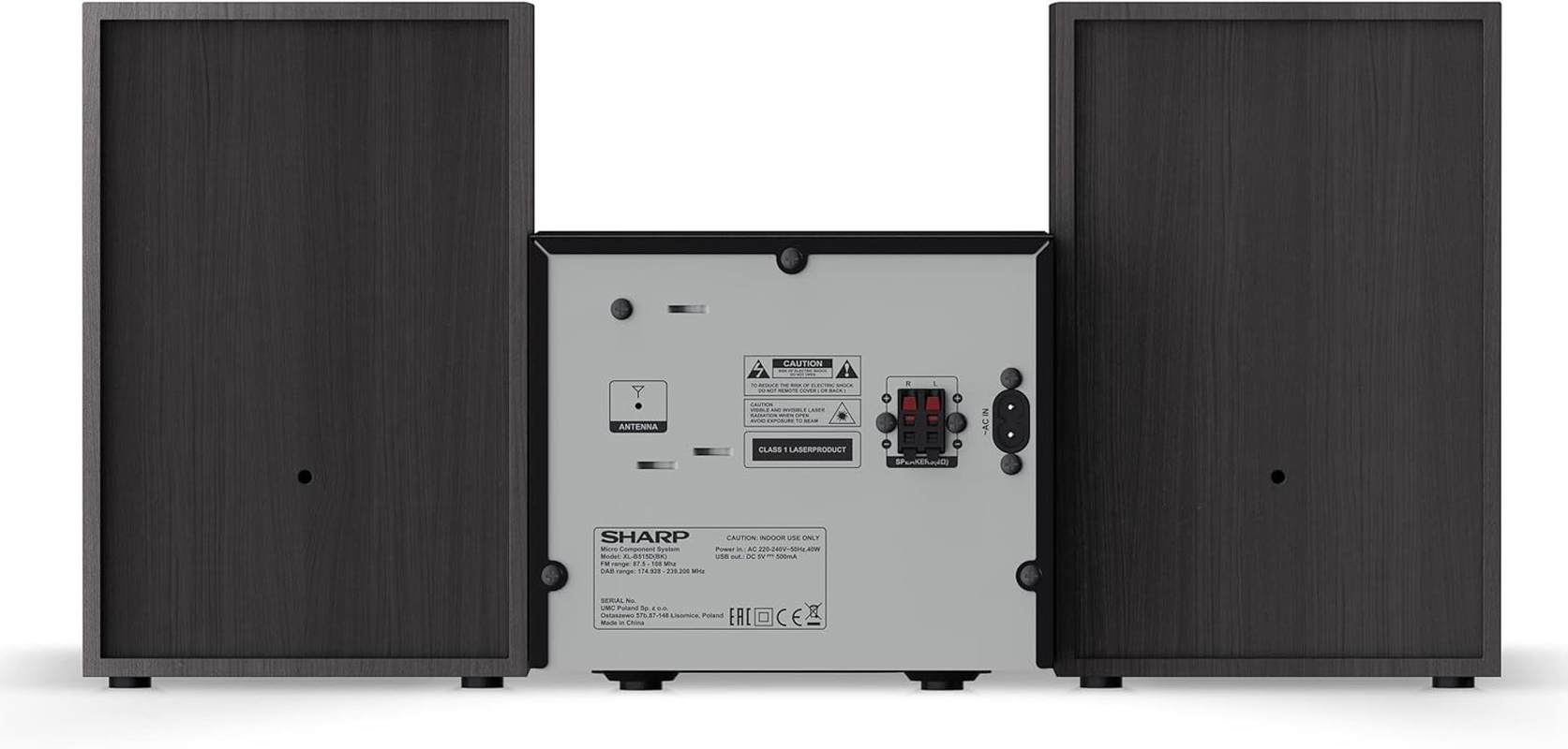 SHARP XL-B515D(BK) Micro Sound System 40W with DAB+ Digital & FM Radio, Bluetooth, USB, Aux & CD Playback &ndash; Black image number 1