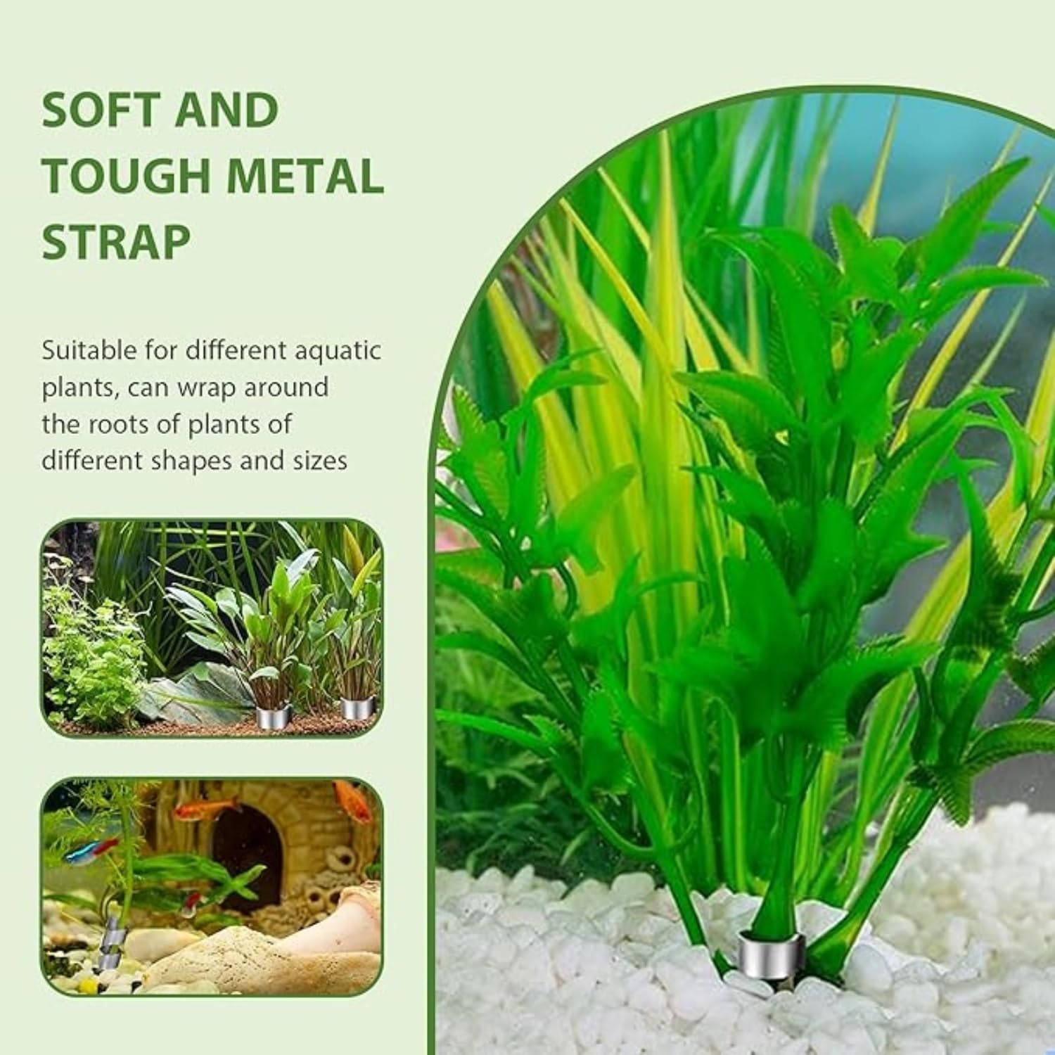 25 Pcs Aquarium Plant Weights & Anchors - Bendable Fish Tank Plant Holders for Live Aquatic Plants, Underwater Plant Fixer for Aquariums & Ponds image number 1