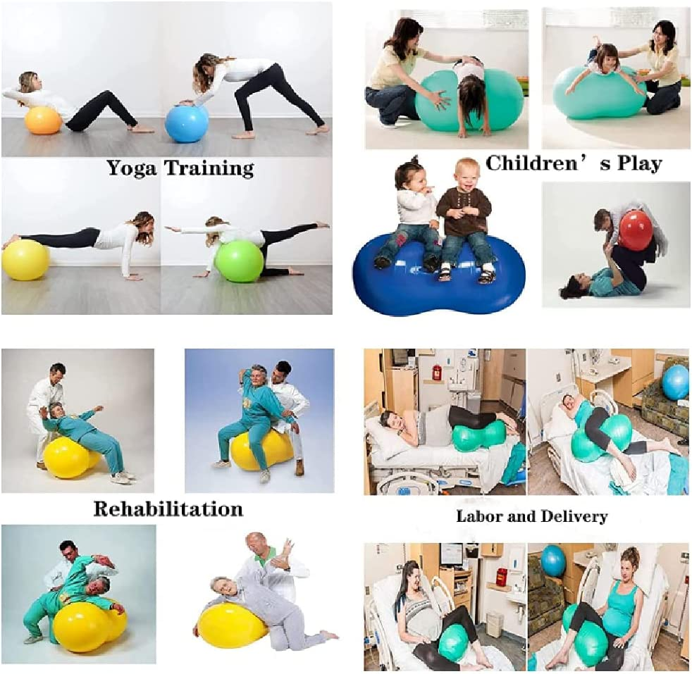 Peanut Type Yoga Balance Ball Fitness Ball with Pump for Beginners Peanut Ball Gym Rehabilitation Weight Loss Fitness