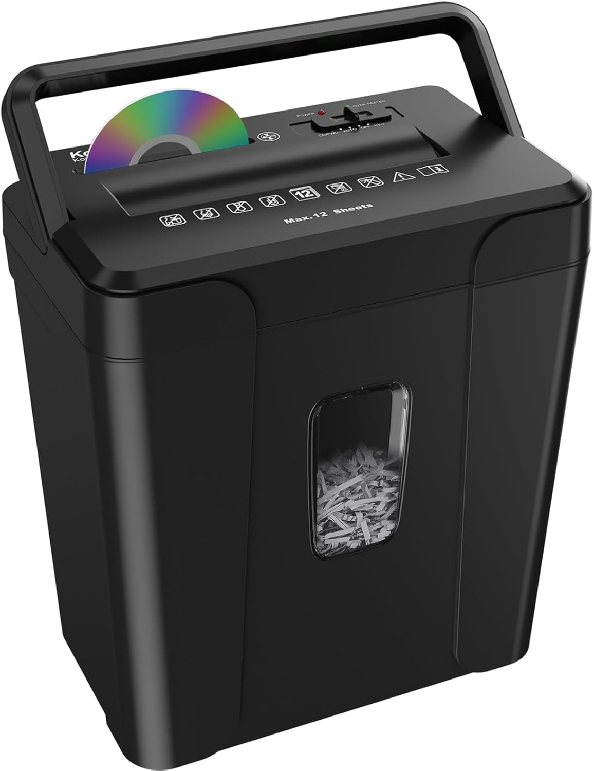 Koreal Paper Shredder, 12-Sheet Cross Cut Paper Shredder for Home Use, Security Level P-4, Cd/Credit Card Shredder Machine with Overheat Protection,5.54 Gallons Wastebasket image number 1